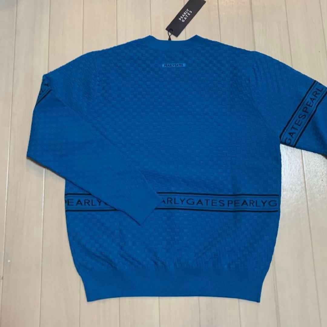 新品■33,000円【パーリーゲイツ】メンズ　長袖セーター ウェア 4/M 青