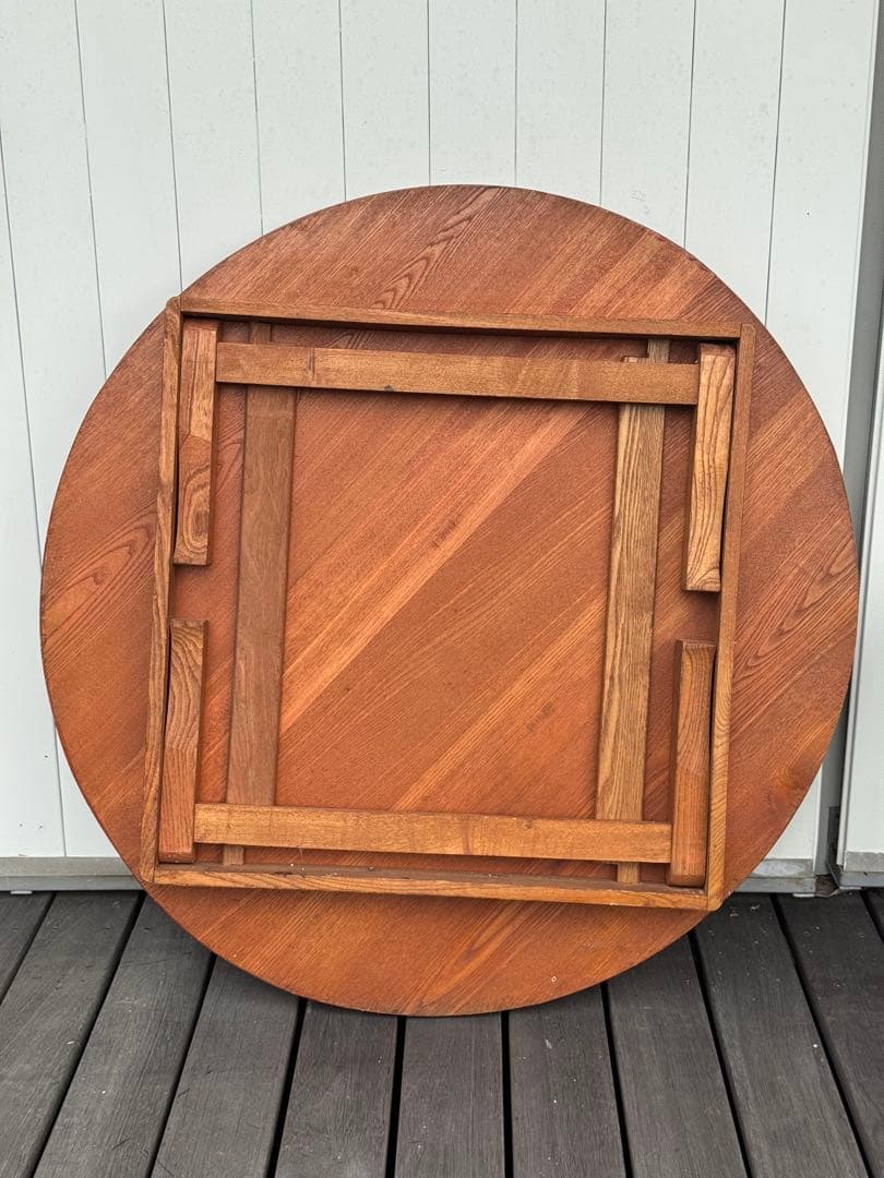 ちゃぶ台 昭和レトロ 木製 円形 ローテーブル 当時物（送料8600円込）