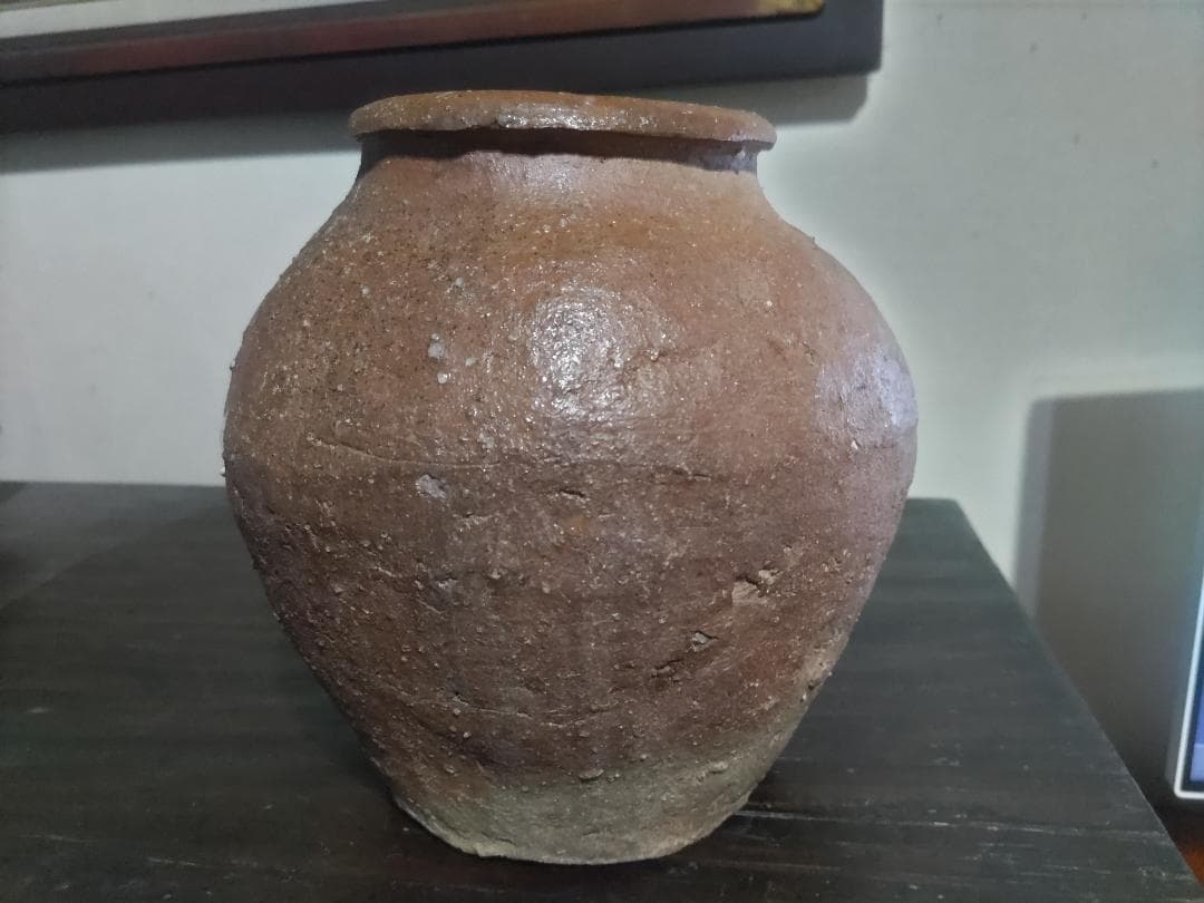 希少サイズ！古常滑焼　自然釉　壷（高21cm）