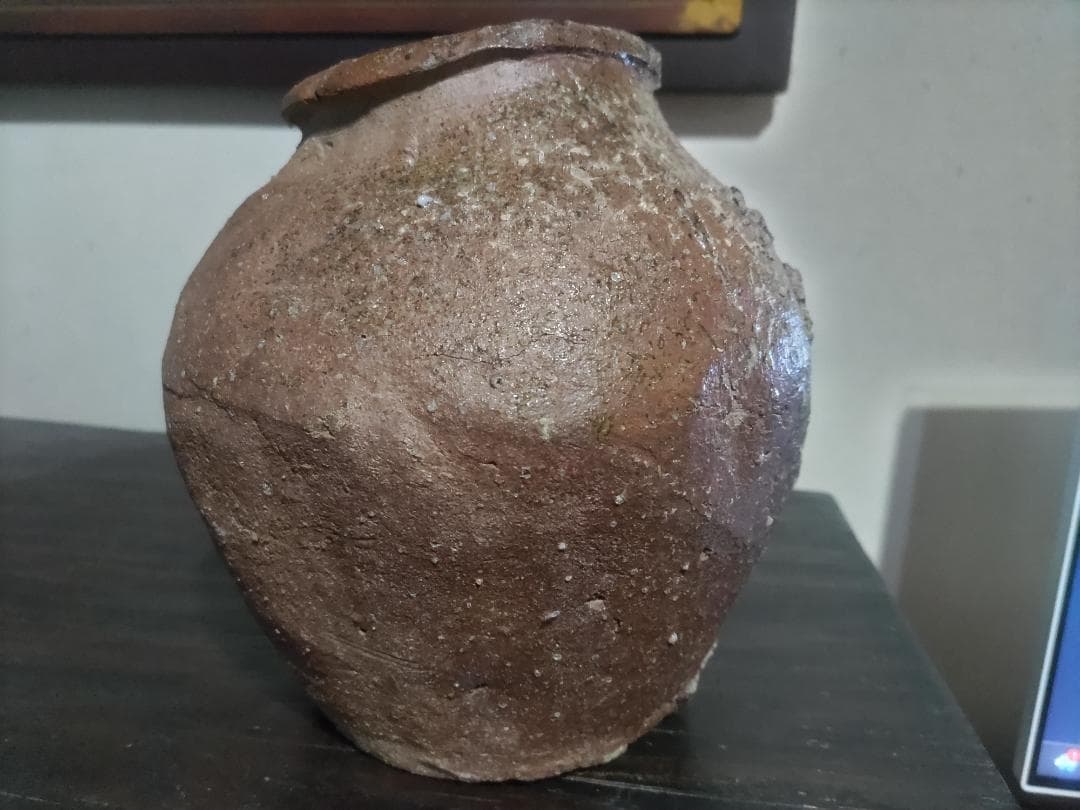 希少サイズ！古常滑焼　自然釉　壷（高21cm）