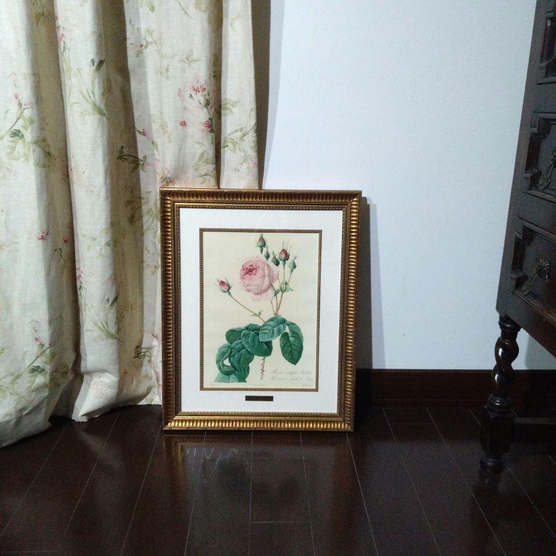 ② ルドゥーテ 絵額 レ ローズ バラ図譜 フォリオ判 ゴールドフレーム 額絵