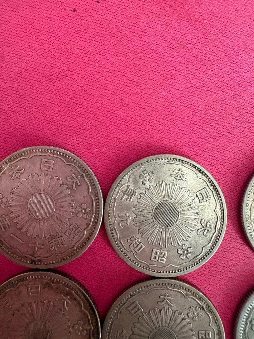 K*I様 【美品】鳳凰小型50銭銀貨大正11年 昭和8・9・10・11・12年6