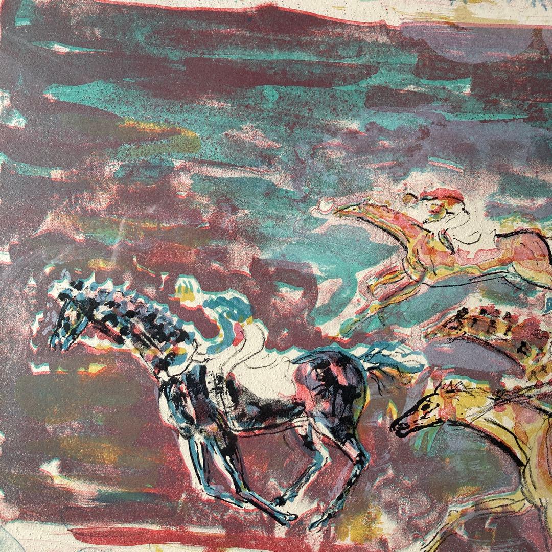 テレスコヴィッチ「競馬場」リトグラフ49/95額56×74.5絵37×55cm