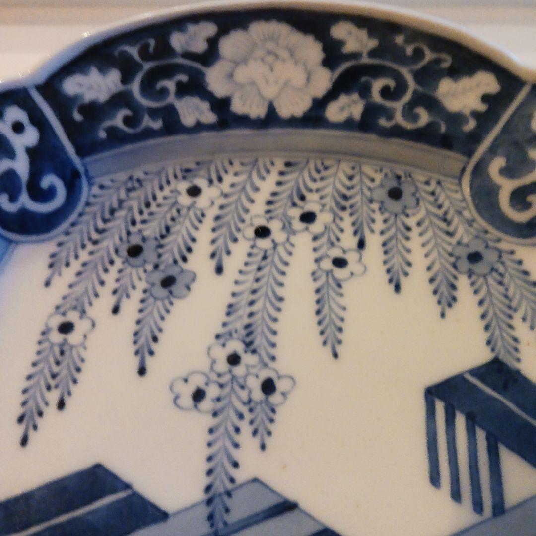 古伊万里　染付け皿　22センチ