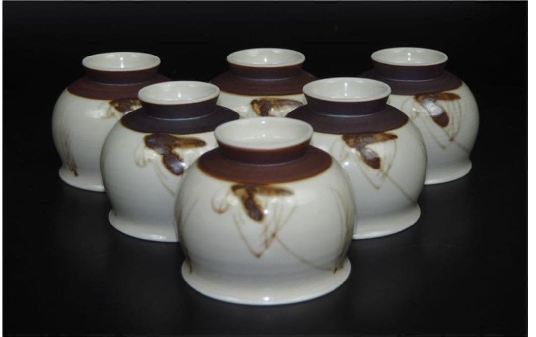 送料無料　瀬戸焼の名工　加藤五山作　汲出し/茶碗6客　未使用　共箱