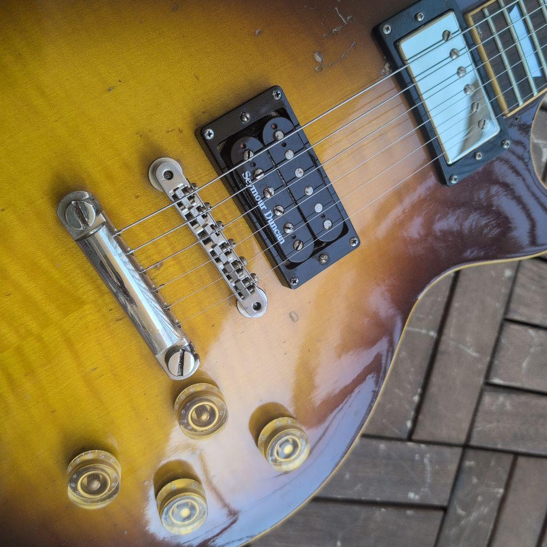 GRECO EG 77年 レスポール セミホローの虎目ボディ！