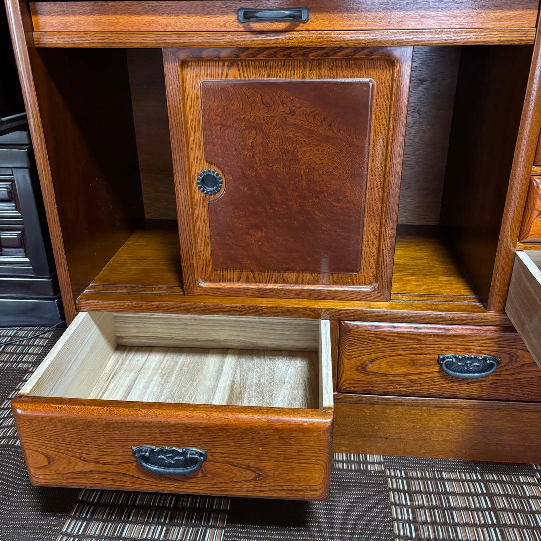 最終値下げ⭐️茶箪笥 茶棚 水箪笥 昭和レトロ 飾り棚 ケヤキ 漆塗り 2段重ね