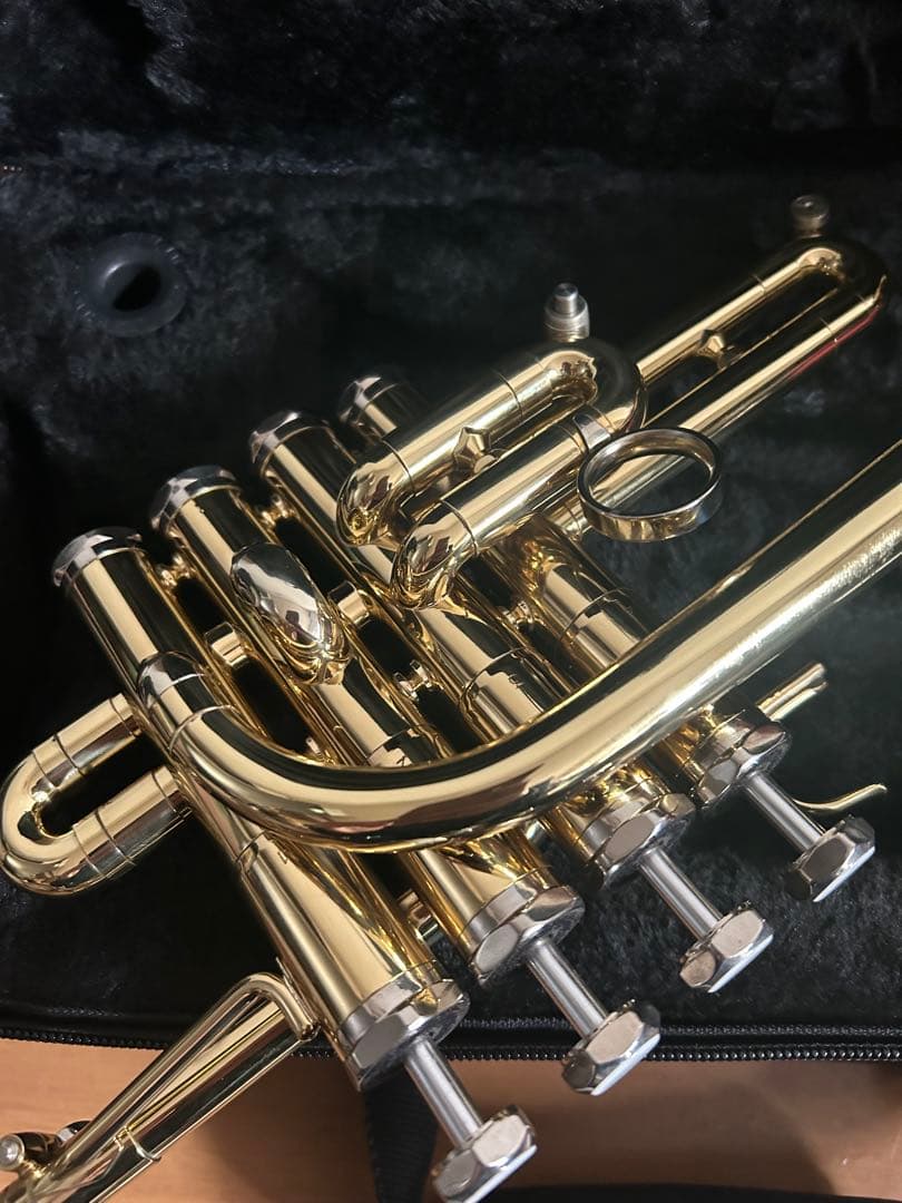 メーカー不明　シルキー風　A管マウスパイプ付き　ピッコロトランペット