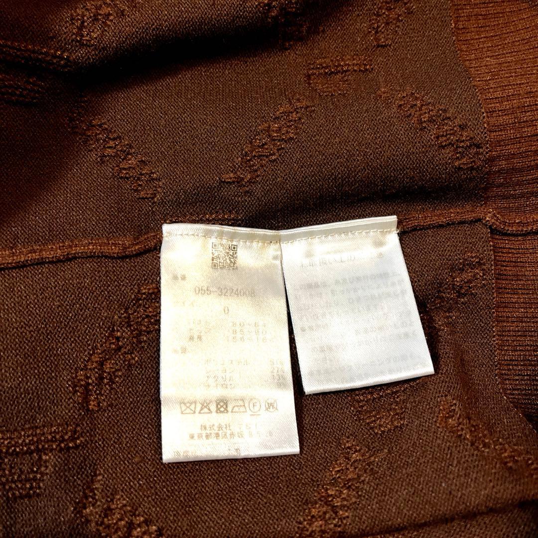 パーリーゲイツ＊ダイヤロゴ柄ハイネックボウタイワンピース＊サイズ0