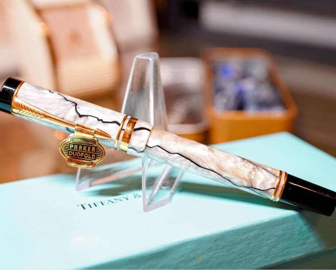 パーカー　デュオフォールド　ボールペン　ティファニー　希少　ローラーボール
