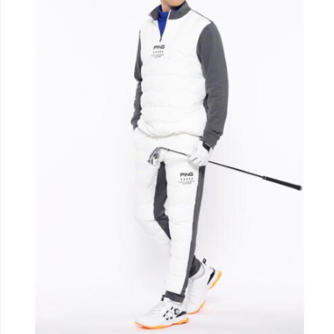 【新品】PING 2024年　キルティング ハーフジップシャツ　ホワイト　3L