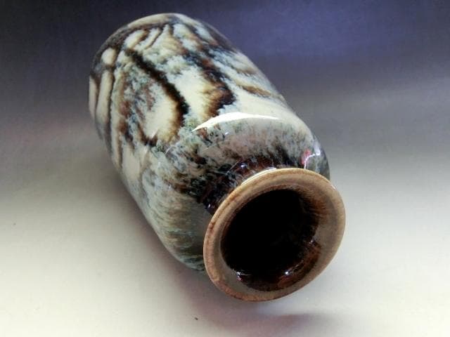 花瓶■釉斑ゆう 清水六兵衛 共箱 花器 花生け 京焼 古美術 時代物 骨董品■