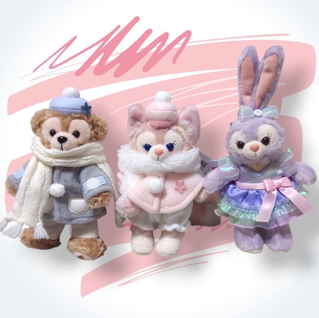 TDS ダンシングスノーフレークス カラフルハピネス ぬいぐるみバッジ 3点