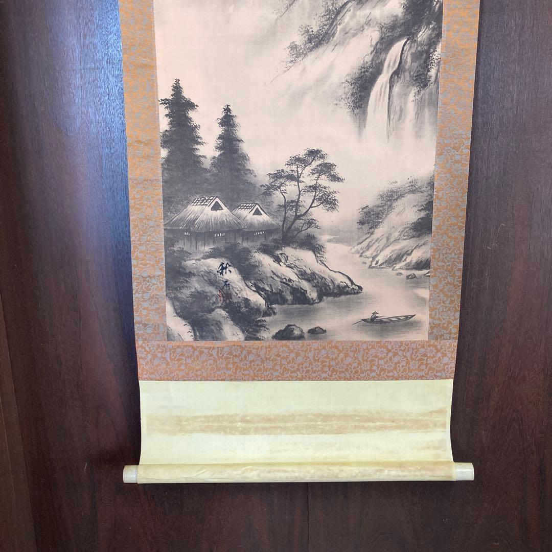 掛け軸 掛軸 水墨画 日本画 山水画 骨董品 古美術 古道具 アンティーク