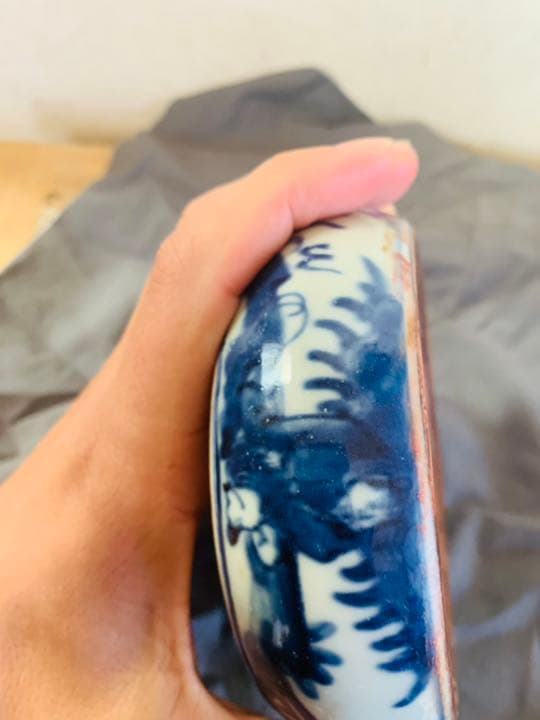 中国明時代染付(青花)の硯