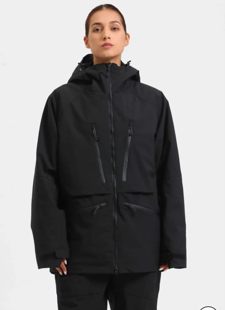 GSOU  レディース 黒 多機能 防水 断熱 スノージャケット