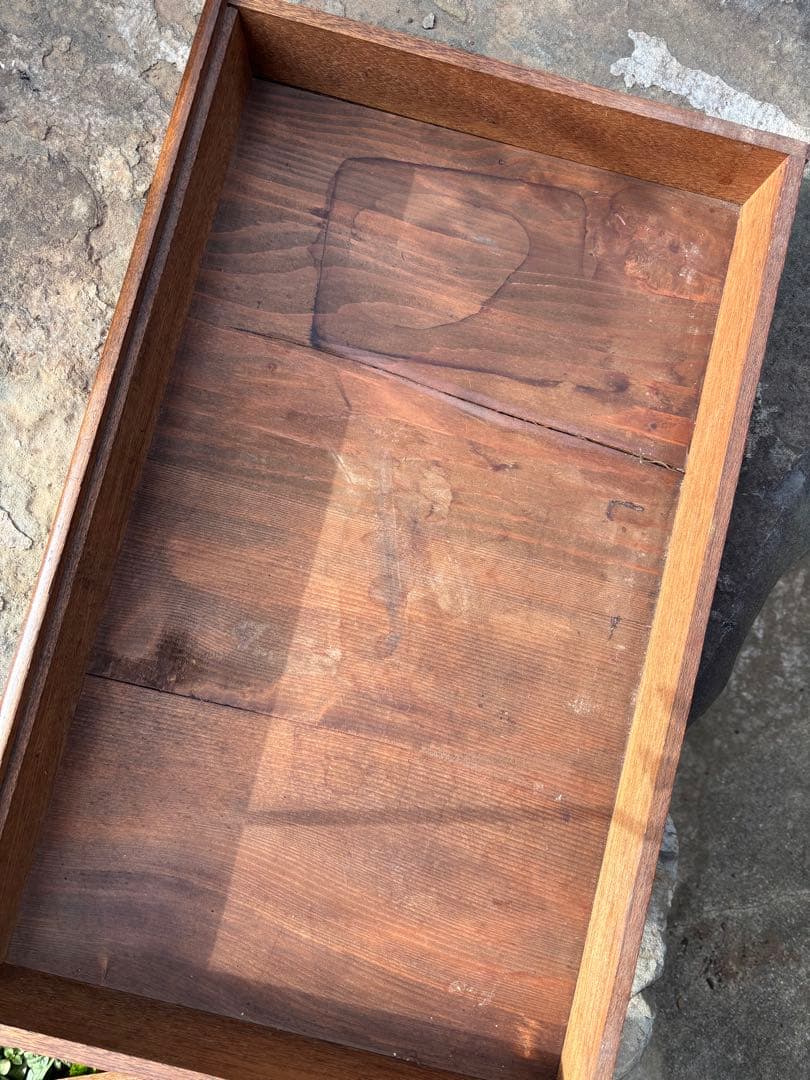 アンティーク　レトロ　木製デスク 5引き出し付き