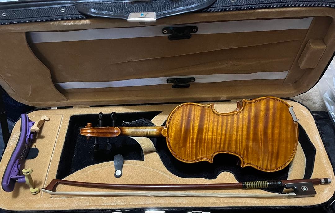ち*た様 1/16 木製バイオリン 本体と弓(ケース付)