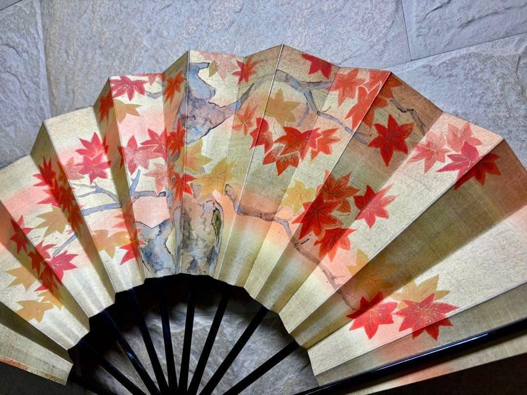 和風扇子 京都宮脇賣扇庵　飾舞扇舟遊び　扇子　舞也古扇　両面　京扇子　舞扇子