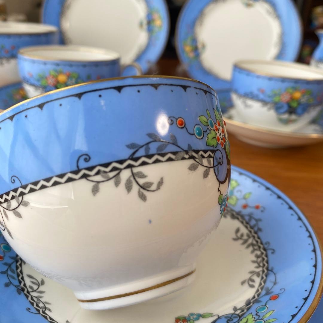 クラウンスタッフォードシャー ティーセット　カップ　ソーサー　プレート　3客