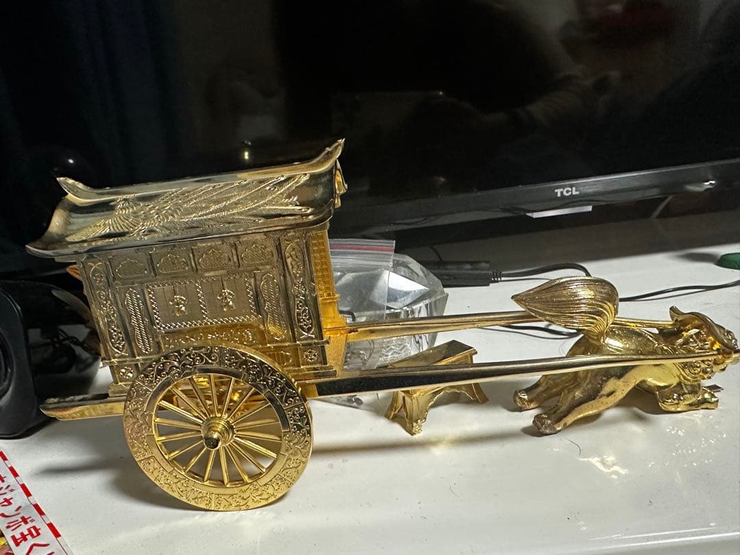金色 牛車 24金メッキ 装飾品