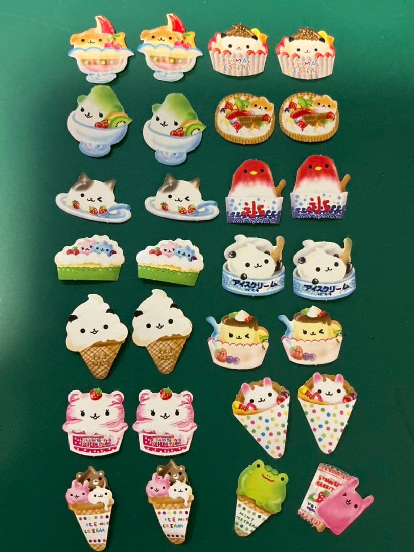 平成レトロ スイーツ 動物 アニマル フレークシール 当時物　たべもの　シール