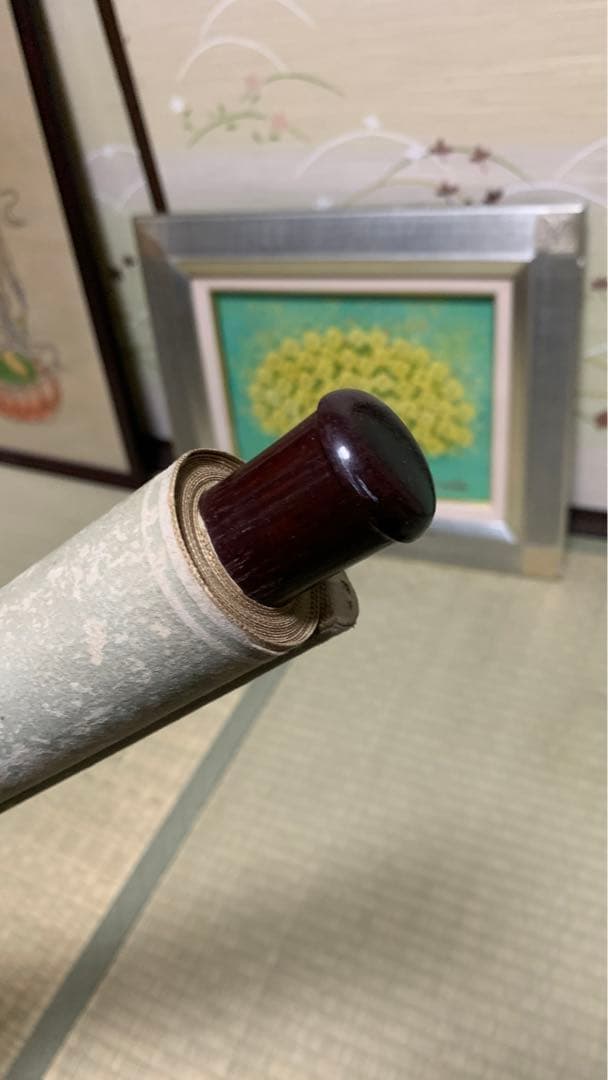 ②⑧ 中国？漢詩山水水墨画掛軸　署名捺印有り　作者不明