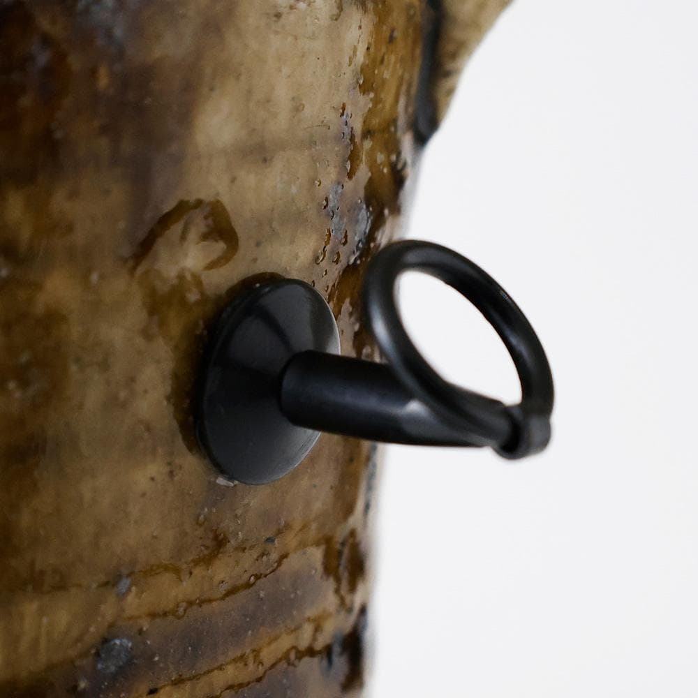 美濃伊賀 飴釉 掛花入 元屋敷窯 伊賀写し 旅枕 花器 美濃焼 筒花瓶 茶道具