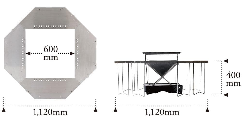 ジカロテーブル/スノーピーク 　ステンレス製六角形折りたたみテーブル