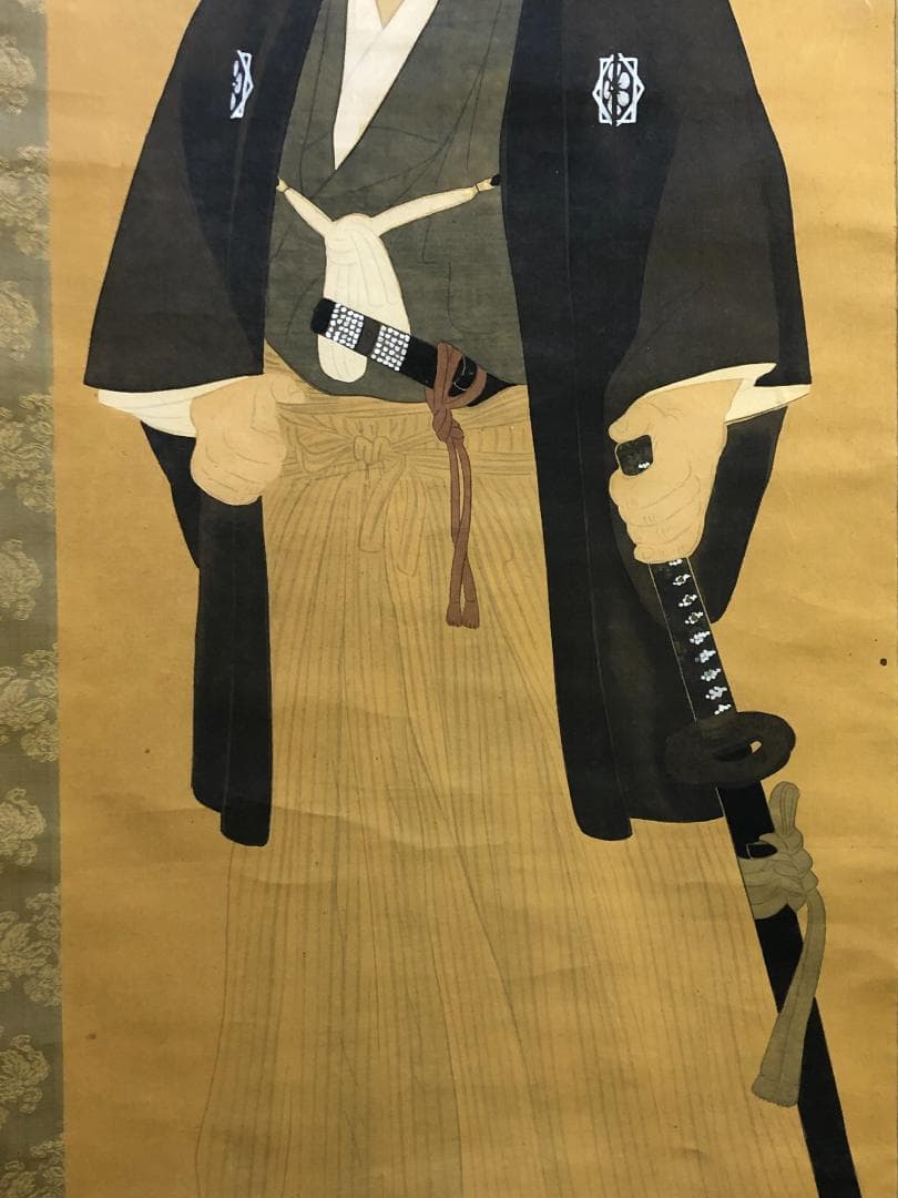 蔵出し品　秀甫　坂本龍馬　肖像画入　古い掛け軸　土佐　幕末の志士　明治維新　銘