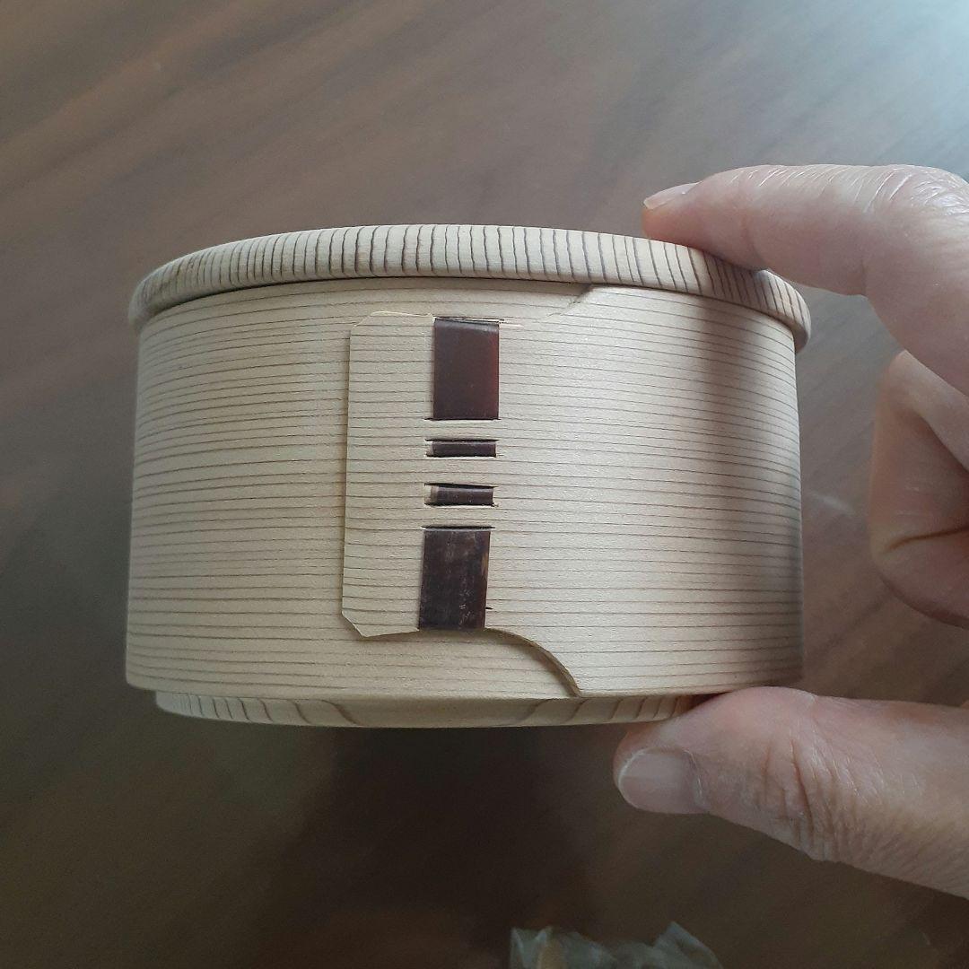 未使用　柴田慶信商店　曲げわっぱ　バターケース　丸　天然杉