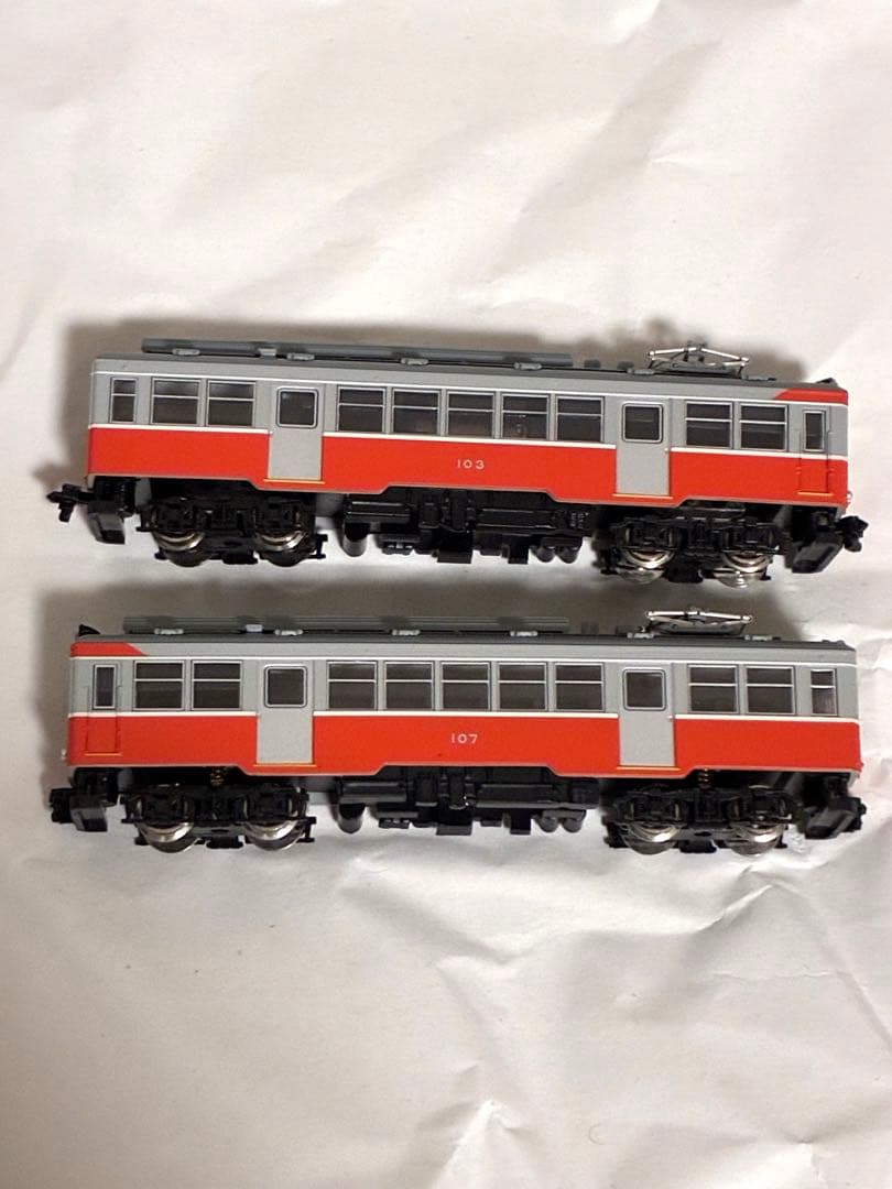 箱根登山鉄道モハ1形 ステンレスドア仕様(2輌セット) ライト点灯動力動作確認済