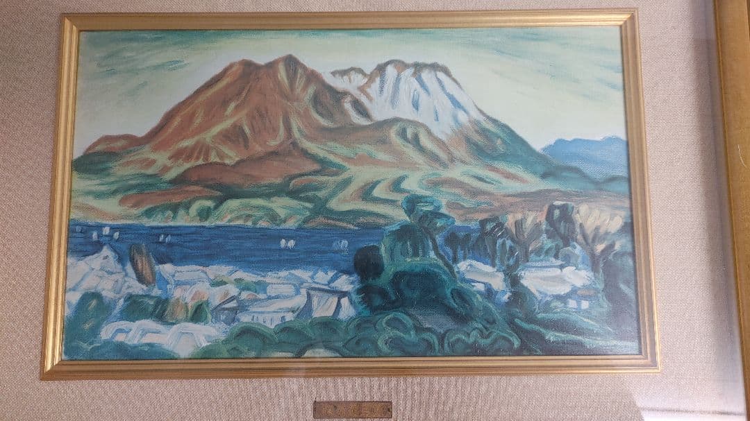 油絵　梅原龍三郎　桜島　NO186