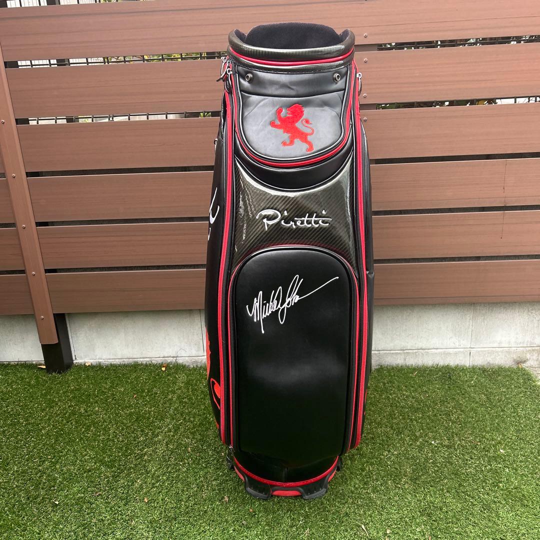 Piretti 9型　キャディバッグ 黒/赤