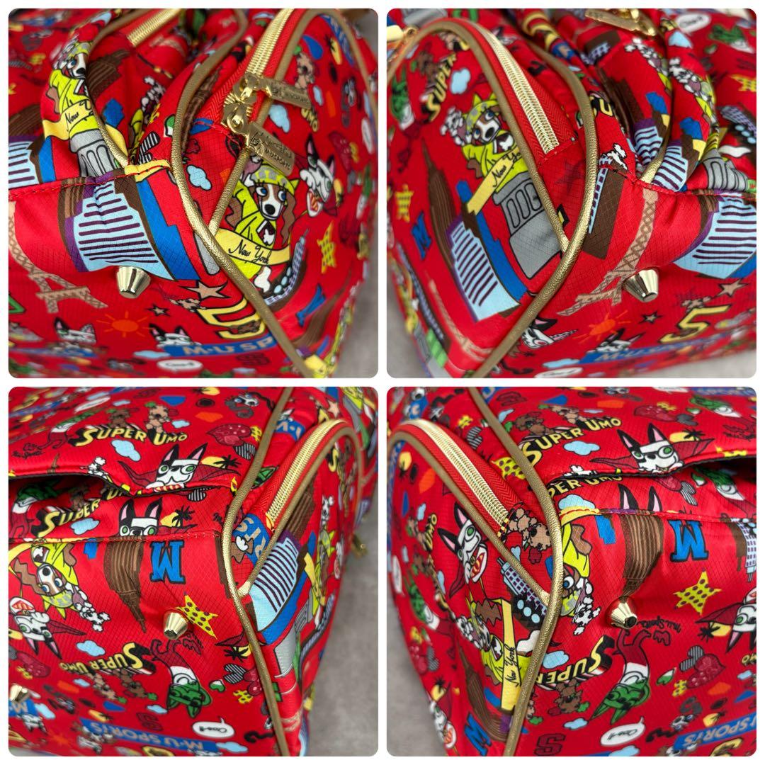 【未使用/タグ付き】エムユースポーツ キャリーバッグ カート ボストンバッグ 赤