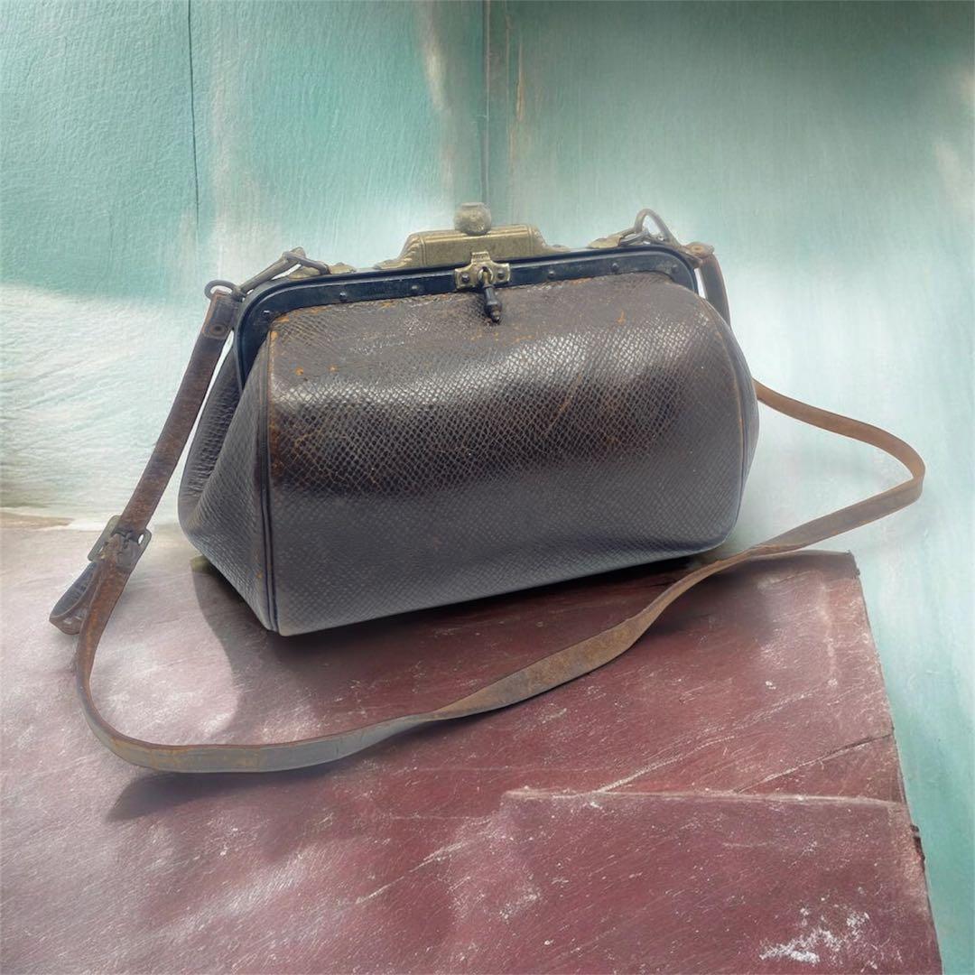 昭和レトロ 車掌バッグ がま口 ショルダー 鉄道