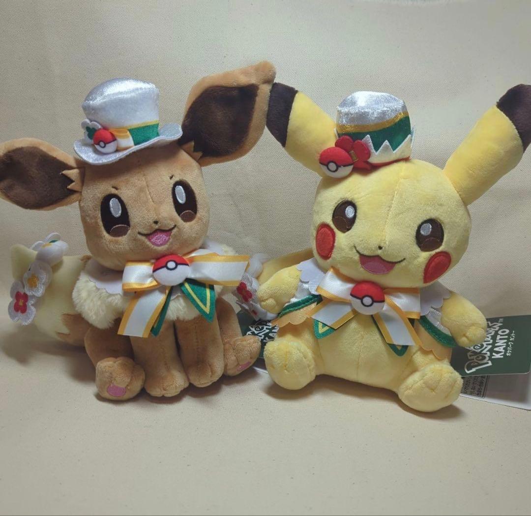 ポケパーク　カントー限定　ぬいぐるみ　ピカチュウ+イーブイ　セット　カーニバル