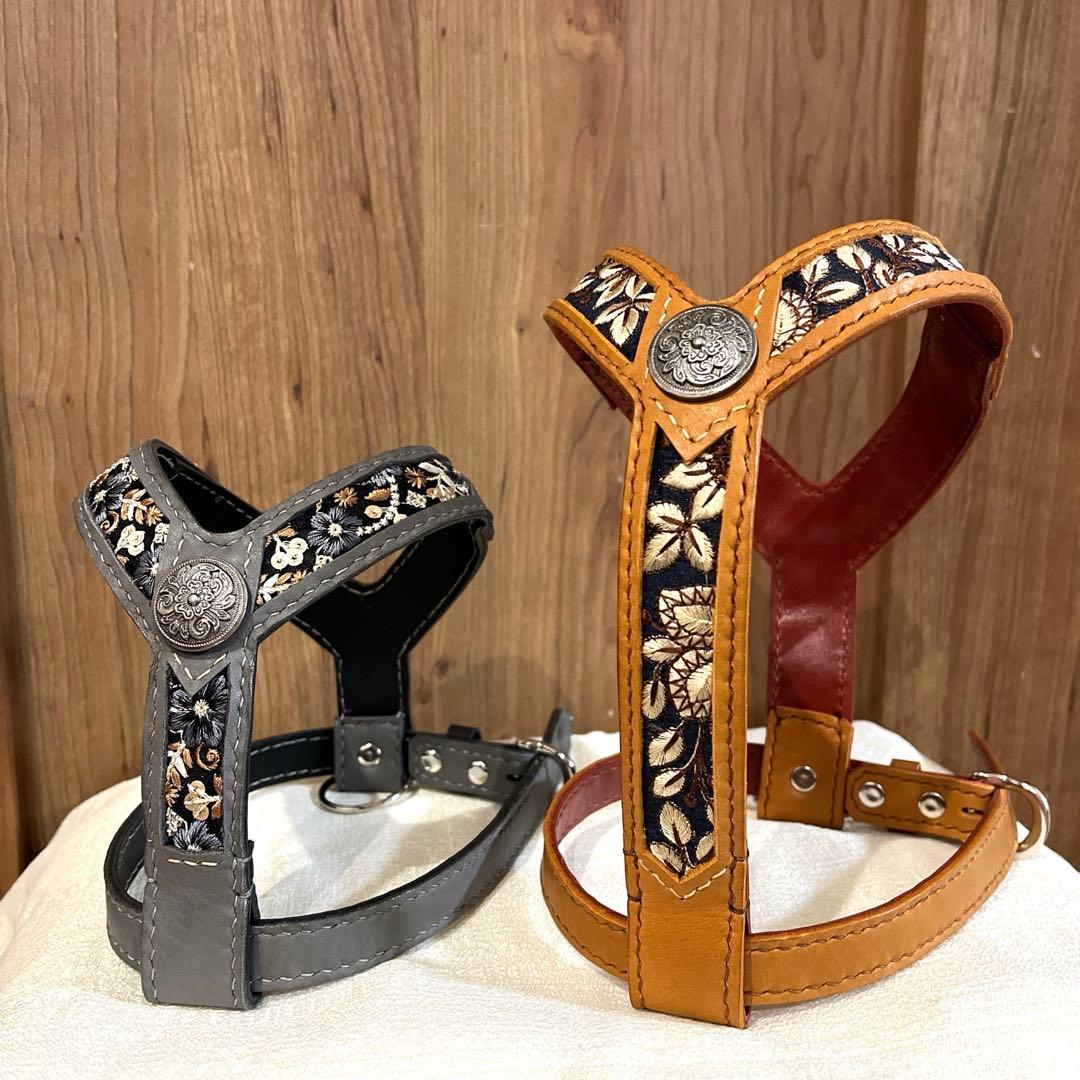 ひとみ　犬の首輪　ハーネス　ハンドメイド