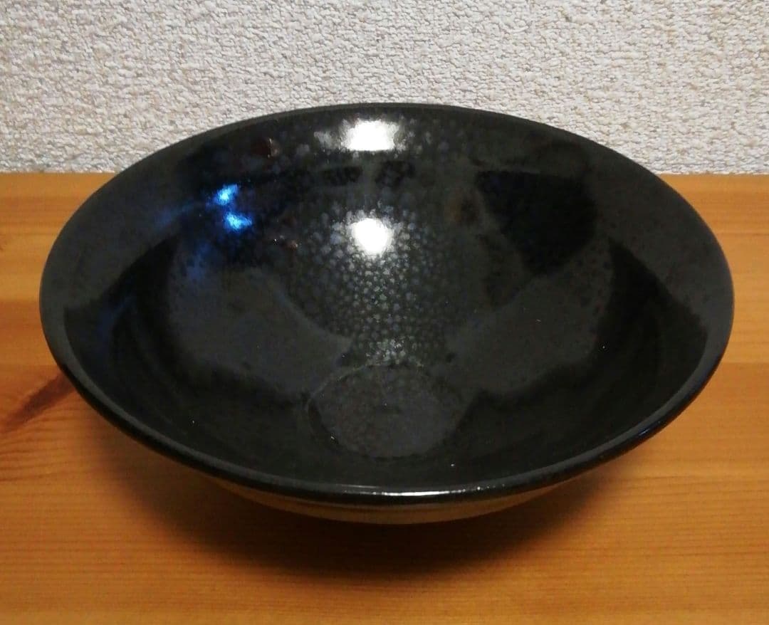 加藤仁作　天目　茶碗　共箱　略歴付　茶道具