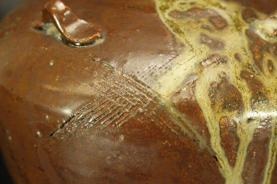 祖母懐 四耳 茶壷 高19.5cm(LC576)