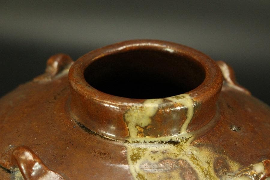 祖母懐 四耳 茶壷 高19.5cm(LC576)