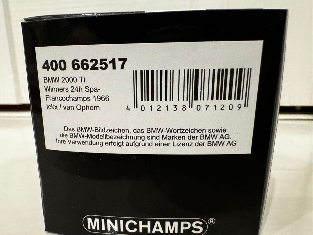 2000 ti 24h Spa 1966 ミニカーミニチャンプス1/43