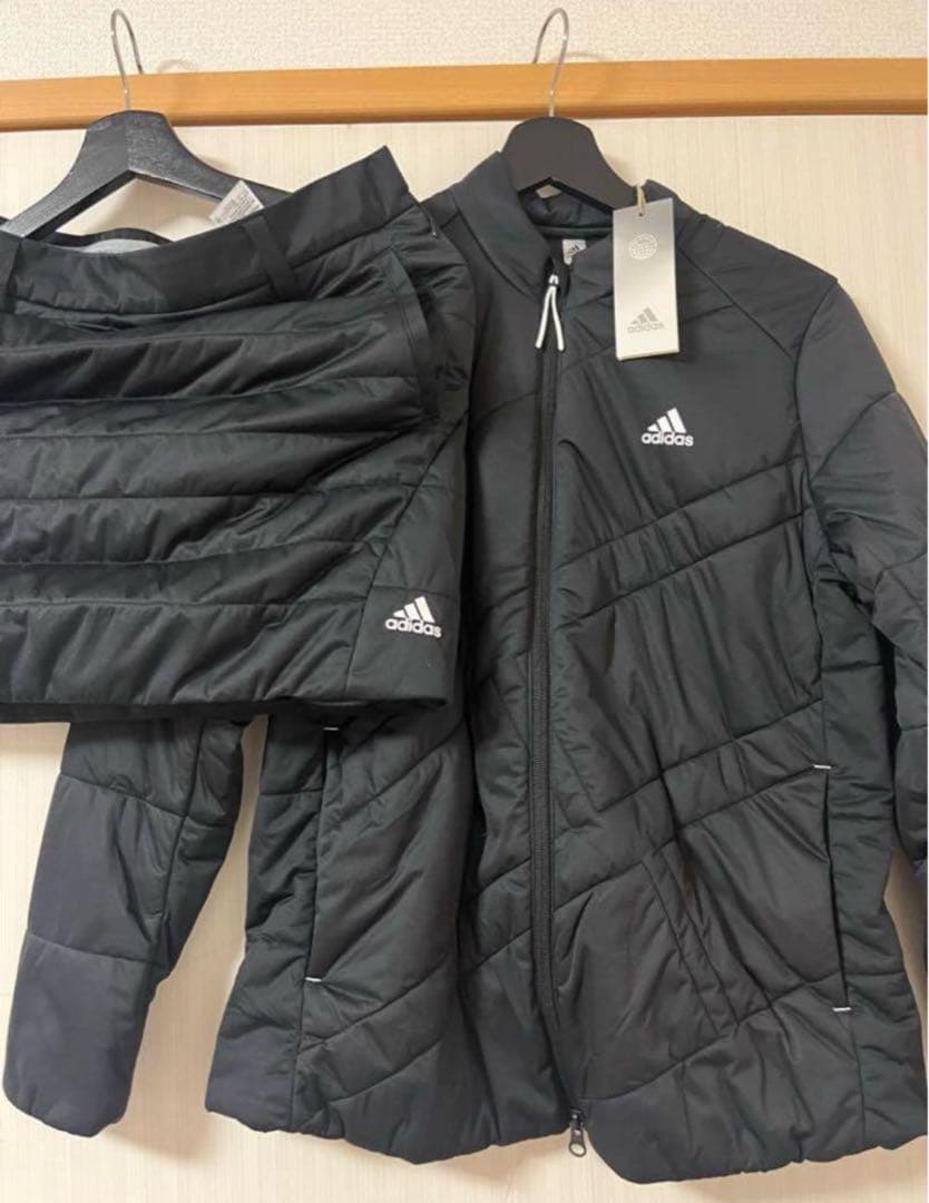 新品　XL Lアディダス　adidas　ゴルフ　秋冬物ジャケット&スカート 黒