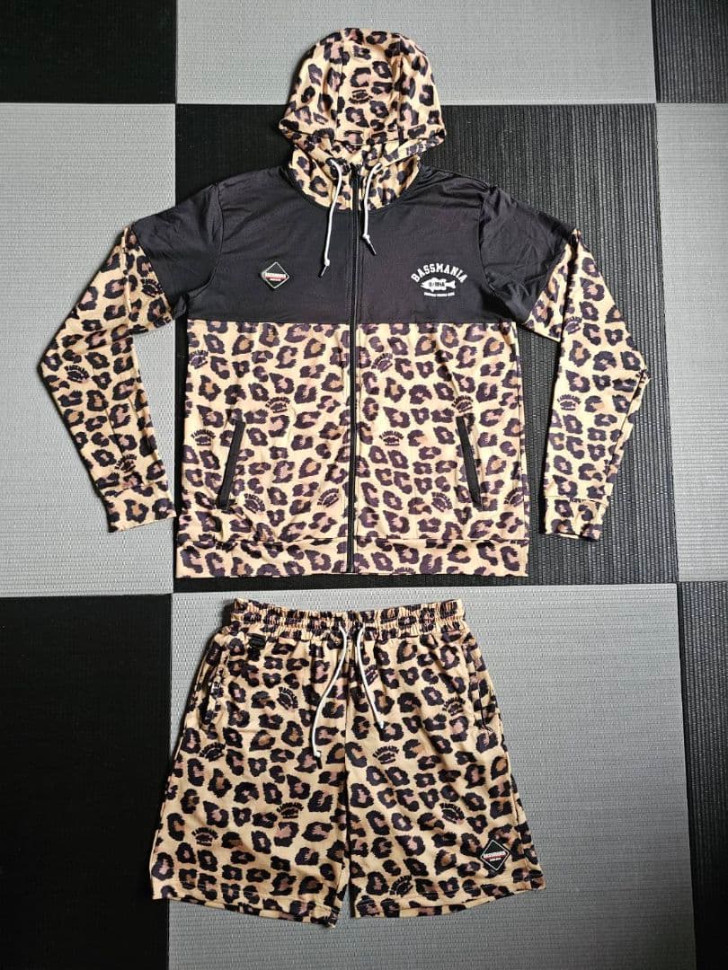 BASSMANIA バスマニア ヒョウ柄 フィッシングスーツ(上下セット)XL