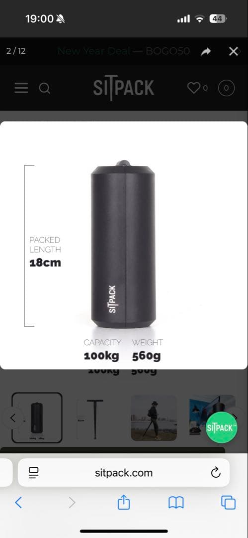 SITPACKポータブル折りたたみスツール　クッション、交換用フット付き