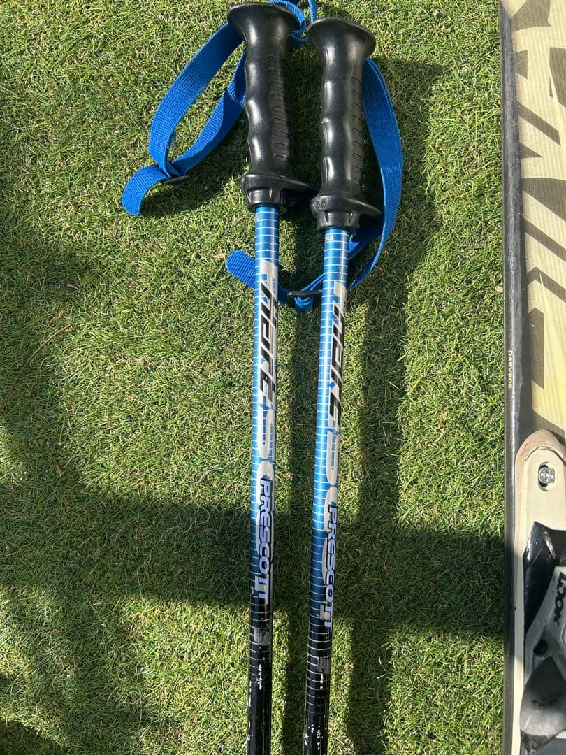 【人気】ダイナスター スキー板 162cmLOOKビンディングHartポール