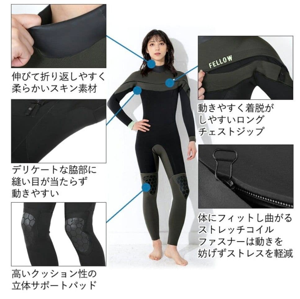 FELLOW ウェットスーツ　ジャージ　3㎜ Mサイズ