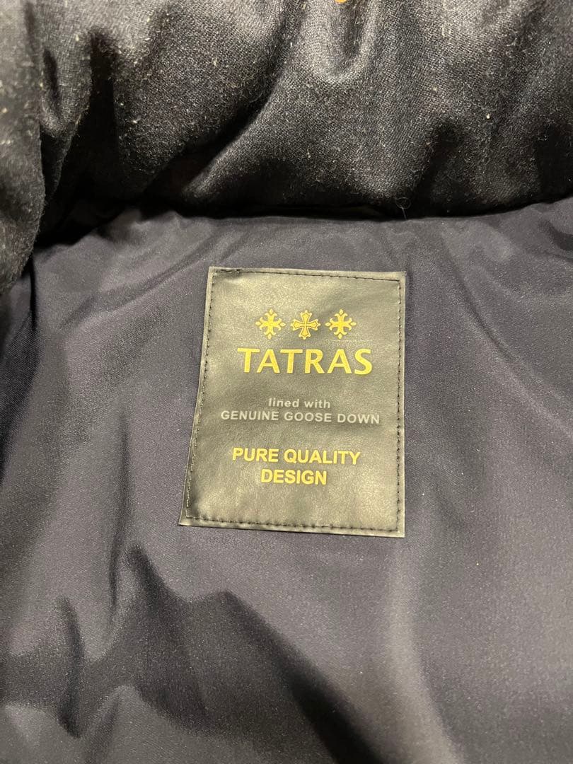 TATRAS フード付きダウンベスト ネイビー