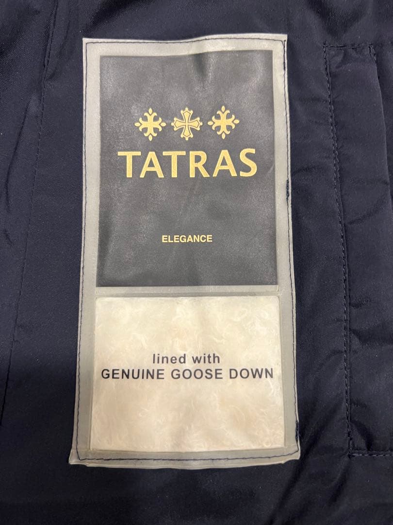 TATRAS フード付きダウンベスト ネイビー