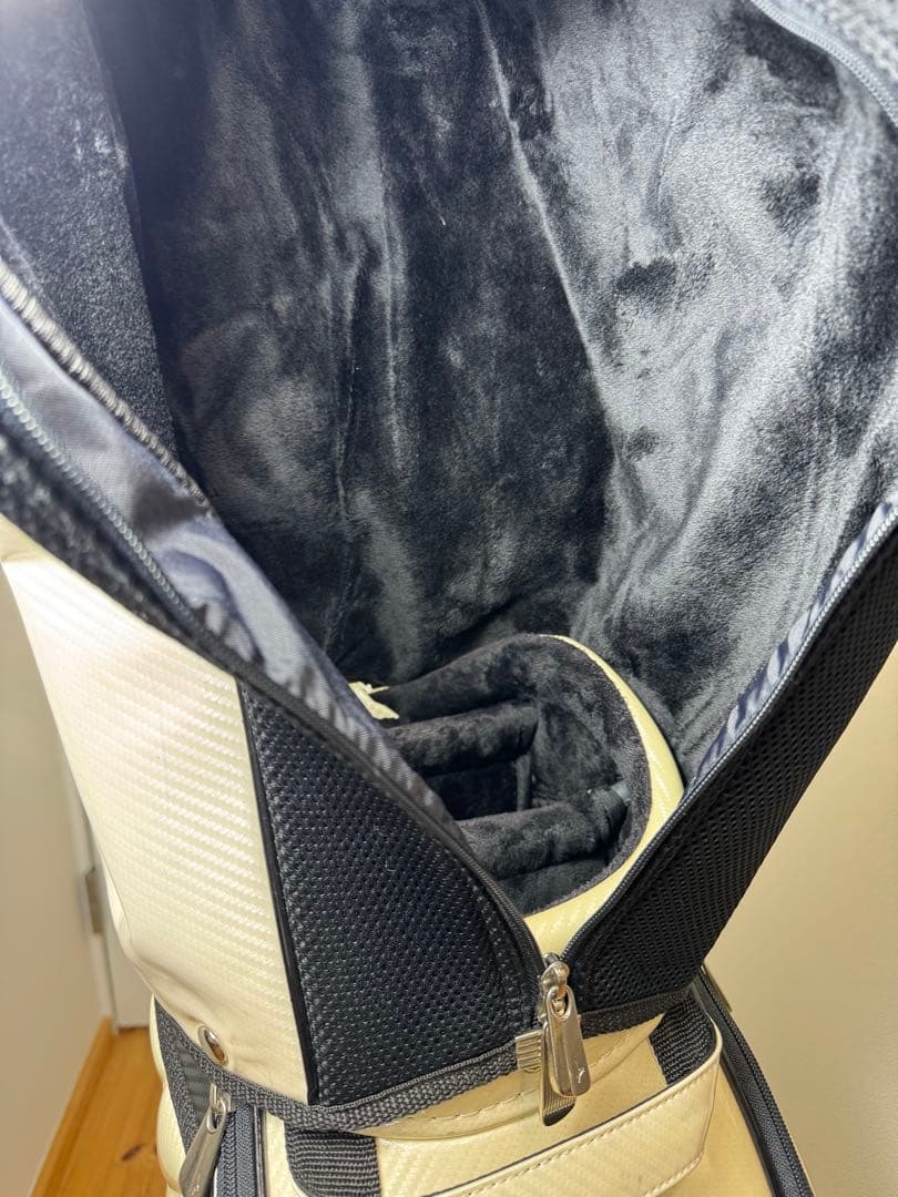 ○ミズノプロ　キャディバッグ　ゴルフバック　白　養老ジャパン